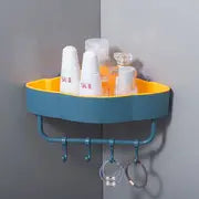Triangular Adhesive Shelf with Hook for Bathroom Mimarta