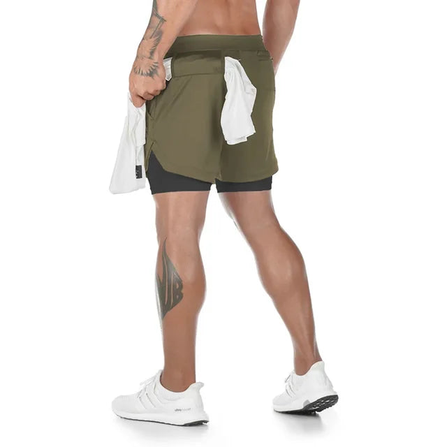 Camo Running Shorts Men Gym Sports Rieworkes