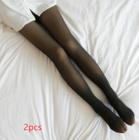 Fake Translucent Plus Size Leggings Fleece Lined Tights Fall And Winter Warm Fleece Pantyhose Women Fleece Lined Pantyhose Thermal Winter Tights Mimarta