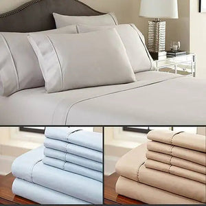 6-Piece Luxury Soft Bamboo Bed Sheet Set in 12 Colors Rieworkes