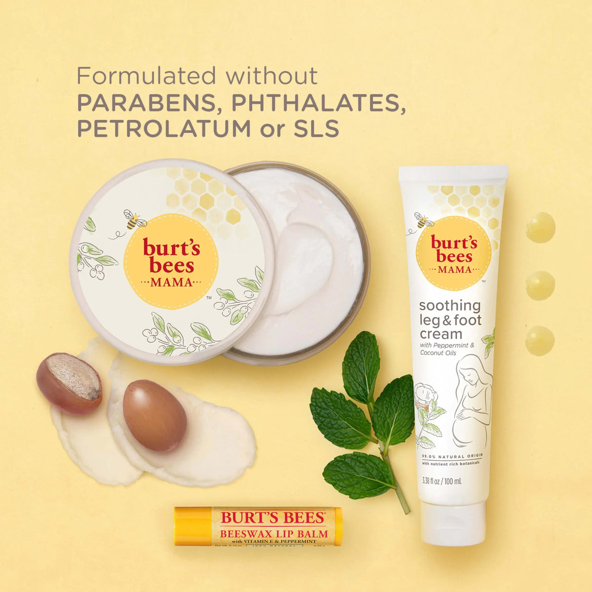 Burt's Bees Pregnancy Essentials Gifts Set, 3 Giftable Baby Shower Products & Must Have Baby Registry Items, Nourishing Skincare - Mama Belly Butter, Original Lip Balm, Leg & Foot Cream Mama Pregnancy Set 3 Count (Pack of 1) Rieworkes
