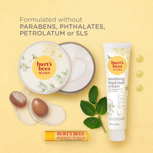 Burt's Bees Pregnancy Essentials Gifts Set, 3 Giftable Baby Shower Products & Must Have Baby Registry Items, Nourishing Skincare - Mama Belly Butter, Original Lip Balm, Leg & Foot Cream Mama Pregnancy Set 3 Count (Pack of 1) Rieworkes
