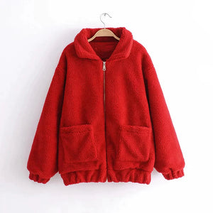 Winter warm lamb hair pocket cotton coat Rieworkes