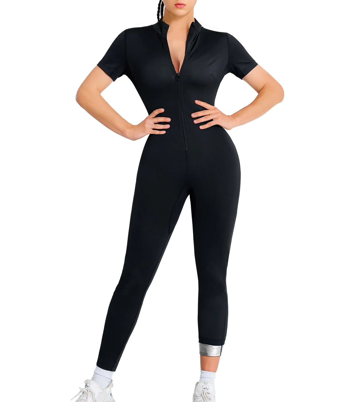 Junlan Sauna Suit Women Full Body Sauna Sweat Suit(SilverMedium) Mimarta