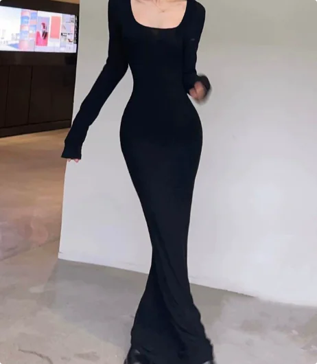 Women Elegant Long Sleeves Dress Mimarta