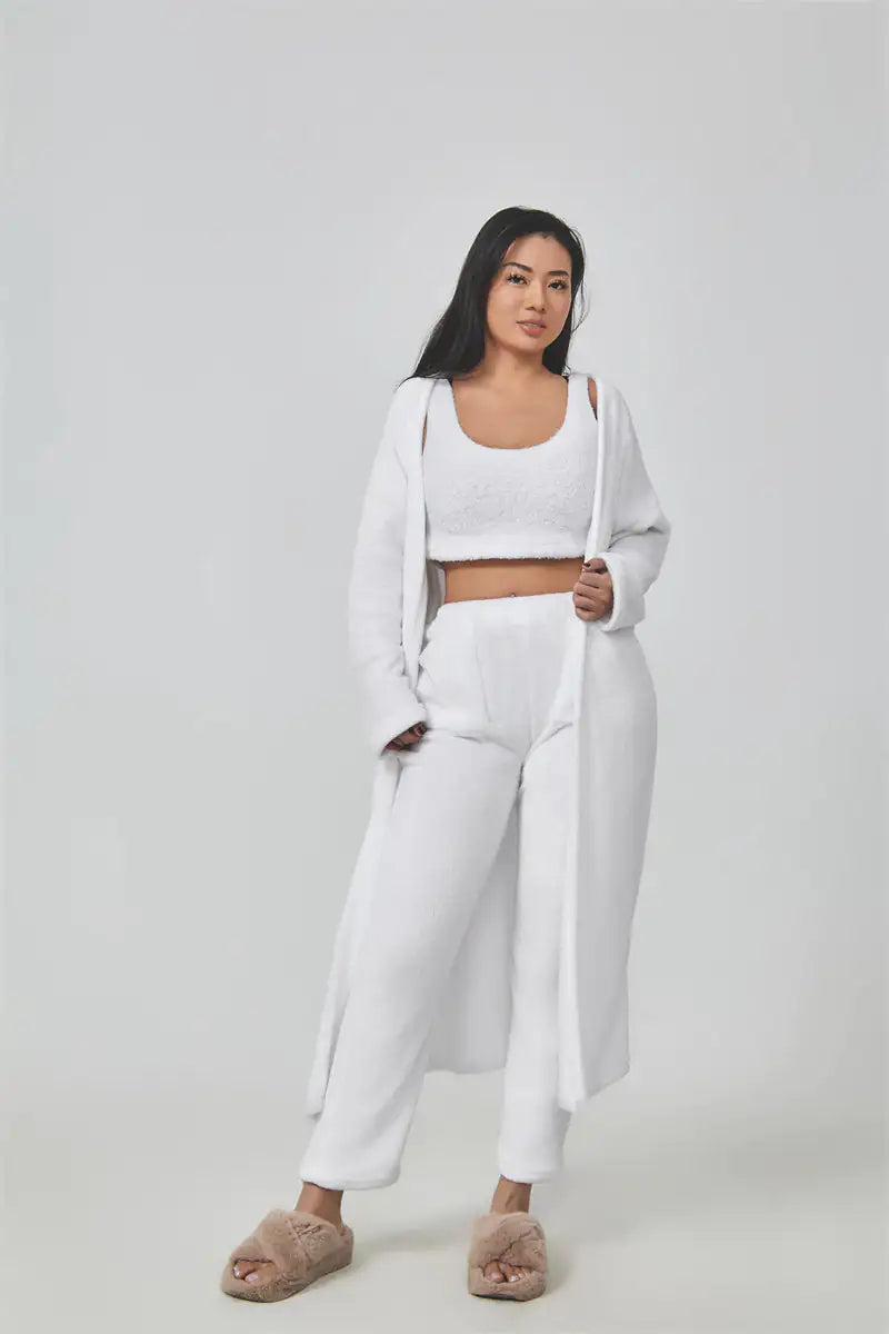 Cozy Pajama Set, 3 Piece Lounge Set, Cute Loungewear, Warm Suit Sets, Matching Set, Lounge Set, 3 Piece Pant Sets, Women Winter Dress Rieworkes