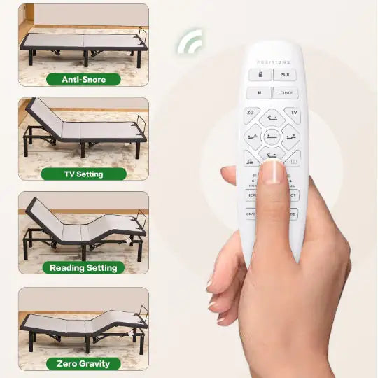 Ergonomic Queen Size Adjustable Bed, Zero Gravity Base For Stress Management Head And Foot Incline, Wireless Remote Control, Massage, Under Bed Nightlight, And USB Ports Rieworkes