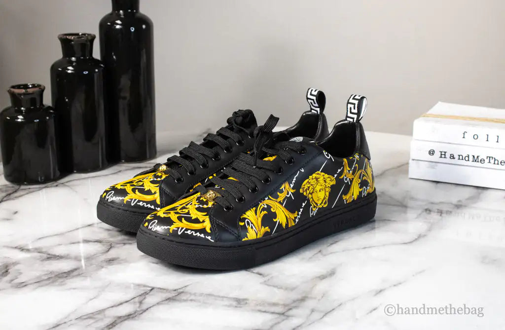 Versace Low Top Leather Vitello St. Barocco Sneakers Mimarta