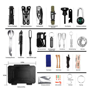 Emergency Survival Gear Kits 60 in 1 Outdoor Gear Tools Box Kit Set Rieworkes