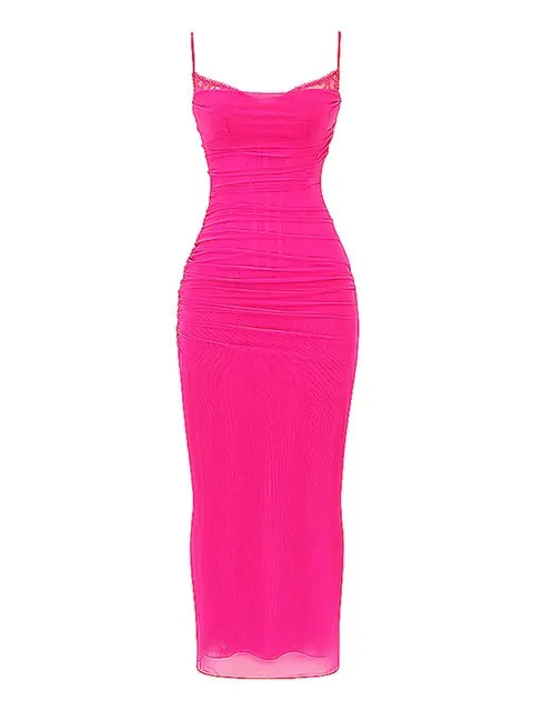 Elegant Spaghetti Strap Backless Dress Rieworkes