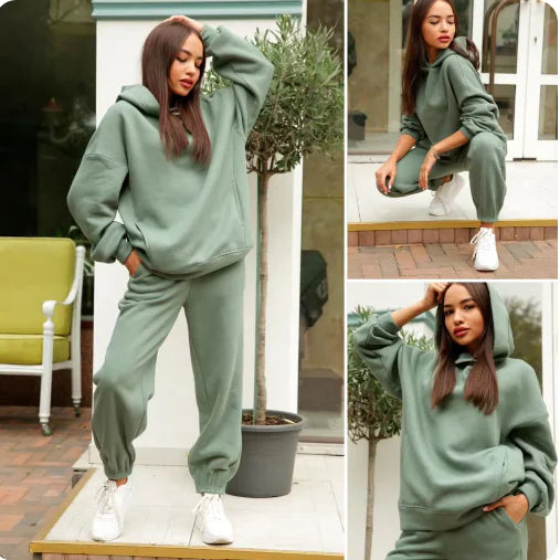 Cozy Hooded Plush Sweatshirt for Women – Casual Sportswear Rieworkes