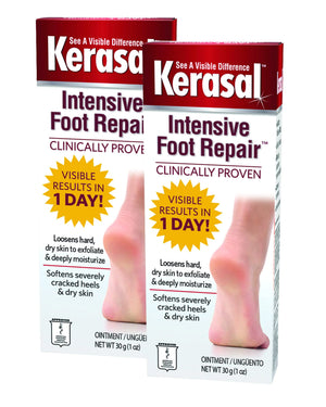 Kerasal Intensive Foot Repair Skin Healing Ointment for Cracked Heels and Dry Feet 1 oz , 2 Count, (Pack of 2) Intensive Foot Repair (Twin Pack) Rieworkes