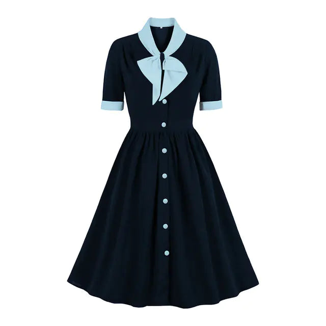 Elegant 1950s Embroidered Mesh Retro Party Dress Mimarta