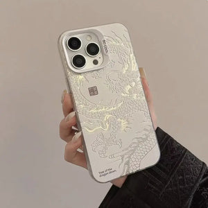 Fashion Cute Black China Dragon Phone Case with Hand Strap Rieworkes