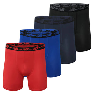 New Balance Men Standard 5" Performance No Fly Boxer Brief (4 Pack) Black/Team Royal/Team Navy/Embers 4X-Large Rieworkes