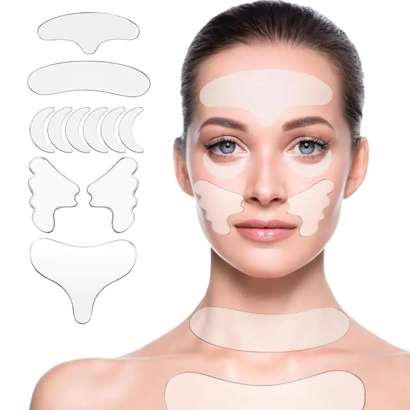GETPUNA Wrinkle Patches Chest Wrinkles Pads Reusable Silicone Neck & Forehead Wrinkle Patches Anti Wrinkle Face Patches to Reduce Fine Wrinkles Frown & Chest Line while Sleeping Mimarta