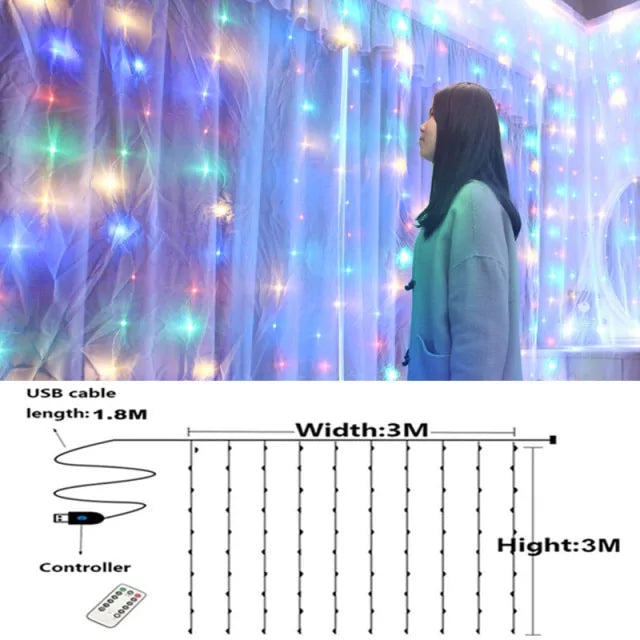 Curtain String Light Ball Santa Claus Rieworkes
