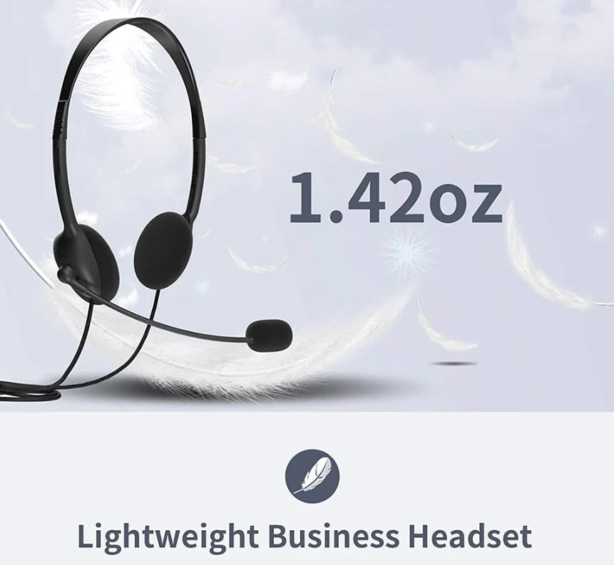 USB Headset Headphone With Microphone Noise Cancelling For PC Computer Call Chat Rieworkes