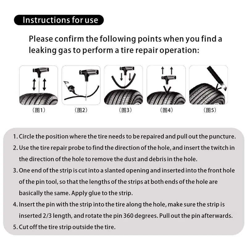 68pc Tire Repair Kit DIY Flat Tire Repair Car Truck Motorcycle Home Plug Patch Rieworkes