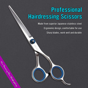 Stainless Steel Hair Cutting Scissors 6.5 Inch Hairdressing Razor Shears Professional Salon Barber Haircut Scissors, One Comb Included, Home Use for Man Woman Adults Kids Babies Rieworkes