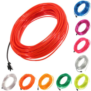 Neon LED Light Glow EL Wire String Strip Rope Tube Decor Car Party + Controller Rieworkes