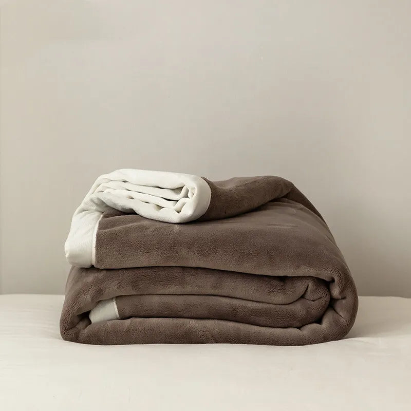 Simple Japanese Style Plain Milk Velvet Casual Blanket Rieworkes