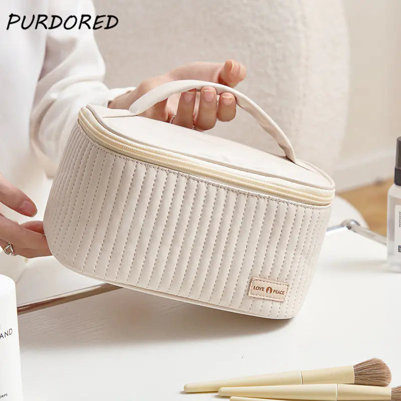 Korean Style Women's Large PU Leather Makeup Bag Mimarta