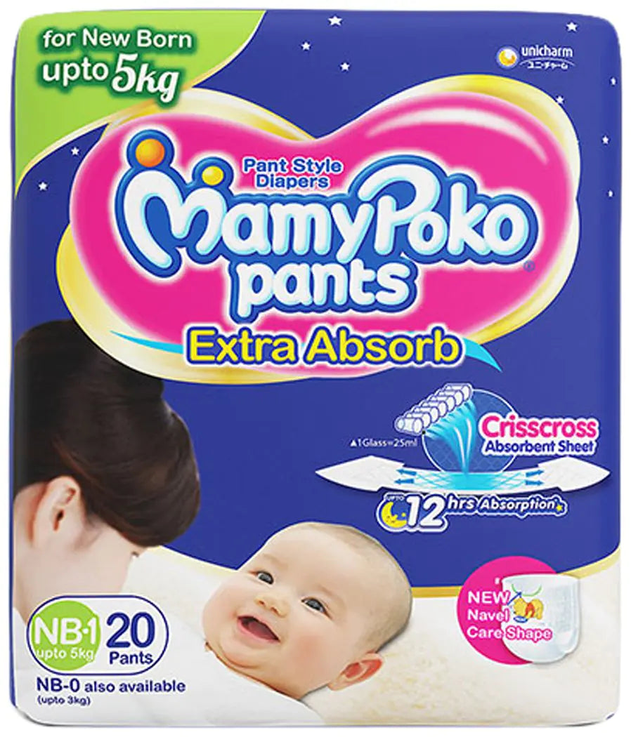 MamyPoko Pants Extra Absorb Diapers New Born (Pack of 18) Mimarta