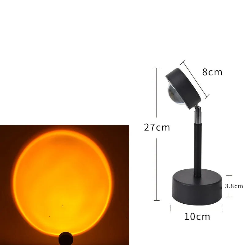 USB Rainbow Sunset Projector LED Night Light: Home Decor Lamp Rieworkes