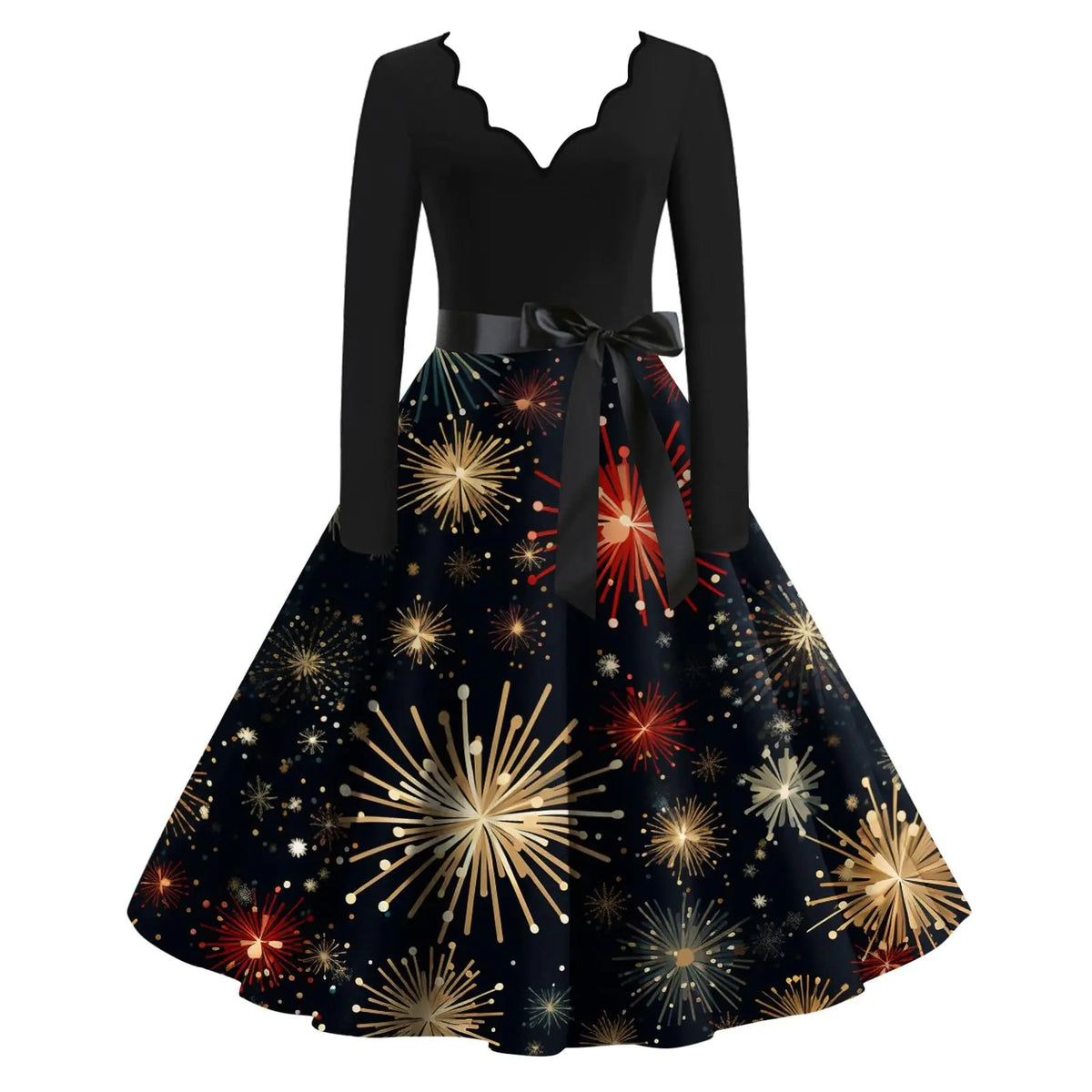 1950s Christmas Dresses for Women Daily Clearance Christmas Print Dresses for Women Vintage Vintage Dresses 1950s Christmas Vintage Dresses 1950s Christmas Gold Mimarta