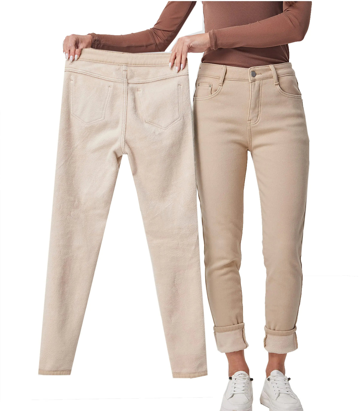 zsangbee Womens Thermal Jeans Fleece Lined Jeans Winter Skinny Jeans Warm Denim Pants Mimarta