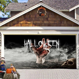 Halloween Misty Forest Garage Door Banner Rieworkes
