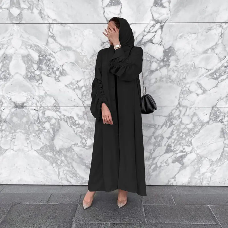 Patchwork Sleeved Cardigan Robe for Women Mimarta