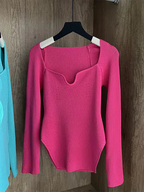 Woman's Long Sleeve Knitted Pullover Rieworkes