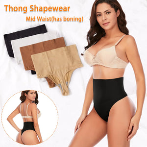 Werena Tummy Control Thong Shapewear for Women Seamless Shaping Thong Panties Body Shaper Underwear 01# Black 2 Pic Set 3X-Large Rieworkes