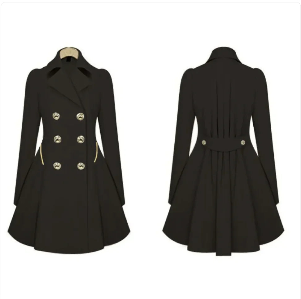 Double-Breasted Coat with Fold-Over Collar Rieworkes