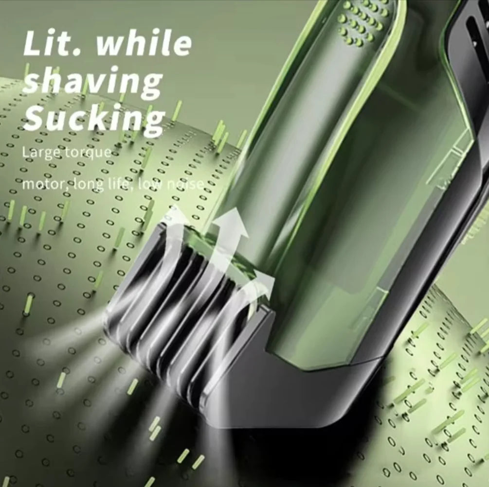 Washable Electric Vacuum Beard Trimmer: Mess-Free Wet &amp; Dry Grooming with Auto-Suction! Rieworkes