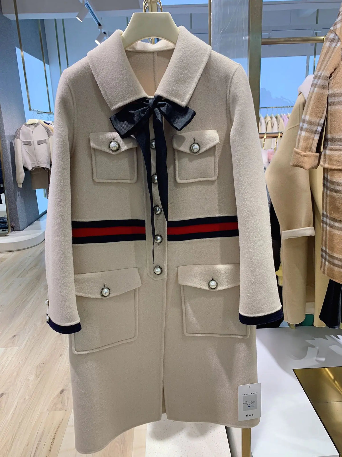 Audrey Hepburn Style Wool Blend Long Dress Coat Mimarta