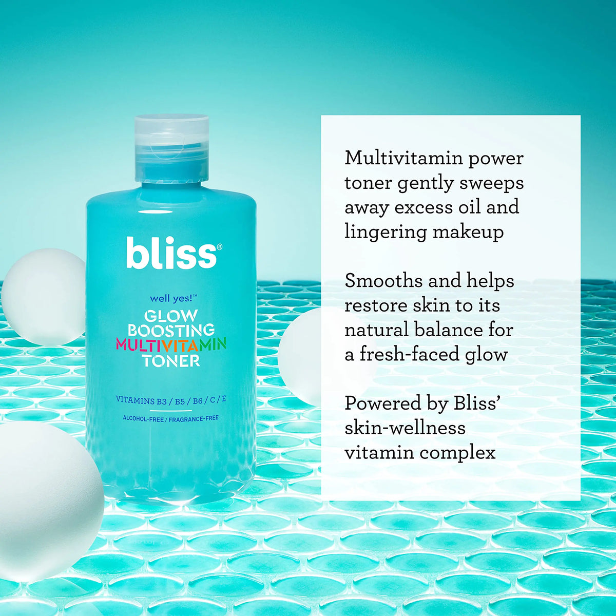 Bliss Well Yes Hydrating Toner with Vitamin B3, B5, B6, C & E - Brightens, Soothes, and Balances Skin - Alcohol-Free, Ideal for Sensitive & Oily Skin Glow Boosting Toner Rieworkes