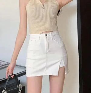 A- Line Slimming Sexy Slit Skirt Rieworkes