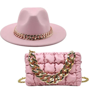 Fedora Hats Women Luxury Accessories Gold Chain Rieworkes