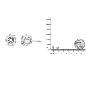 IGI Certified 14K White Gold 1 1/2 Cttw Lab Grown Diamond Solitaire Stud Earrings with Screwbacks (I-J Color, VVS2-VS1 Clarity) Rieworkes