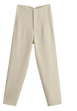 Elegant High Waist Pencil Trousers for Women Rieworkes