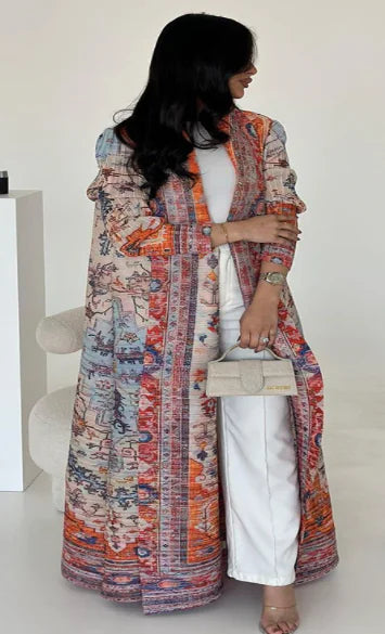 Pleated Print Plus Robe Mimarta