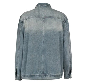 Irregular Wash Denim Coat Rieworkes