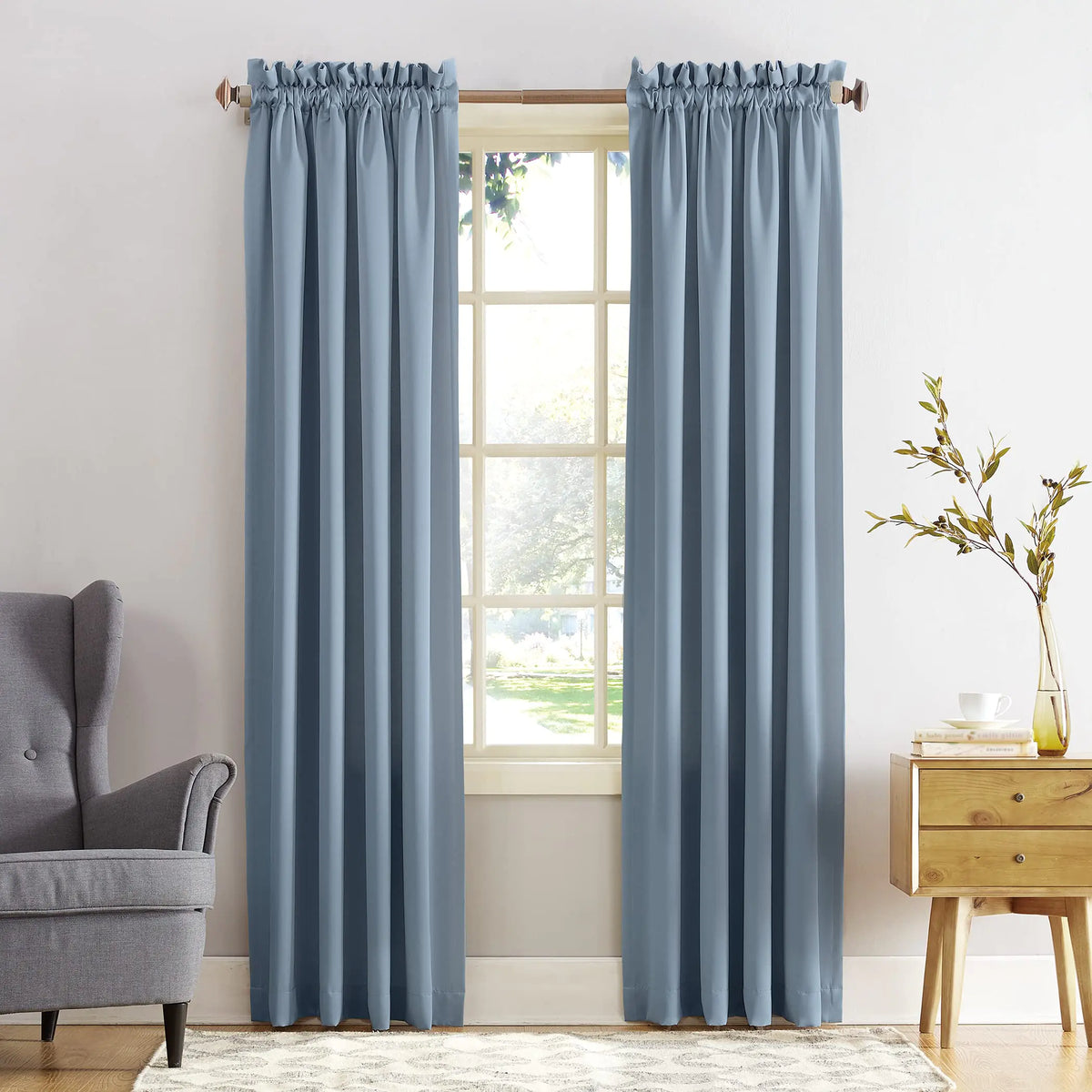 Sun Zero Barrow Energy Efficient Rod Pocket Curtain Panel Pair Mimarta