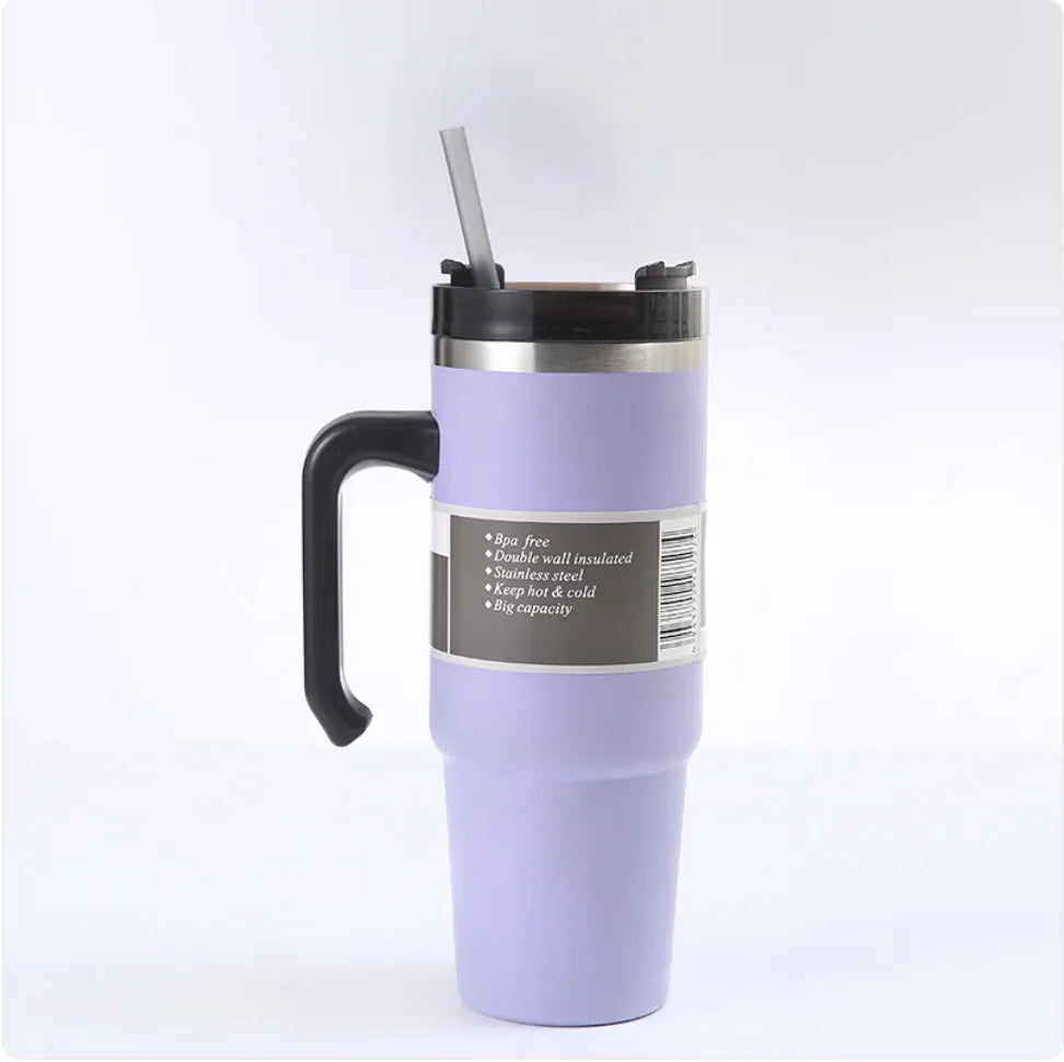 Handled Car Cup with Straw Rieworkes