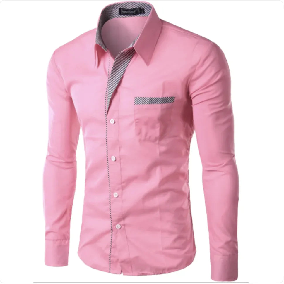 European And American Simple Men's Long Sleeve Shirt Rieworkes