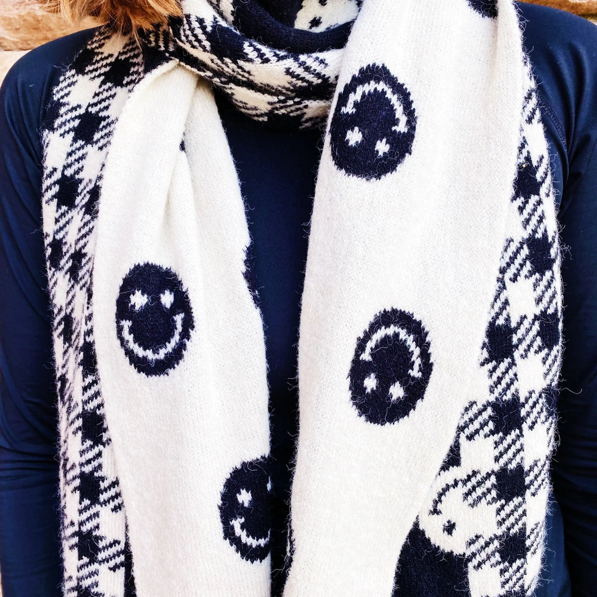 Checked On Happiness Cozy Scarf Rieworkes