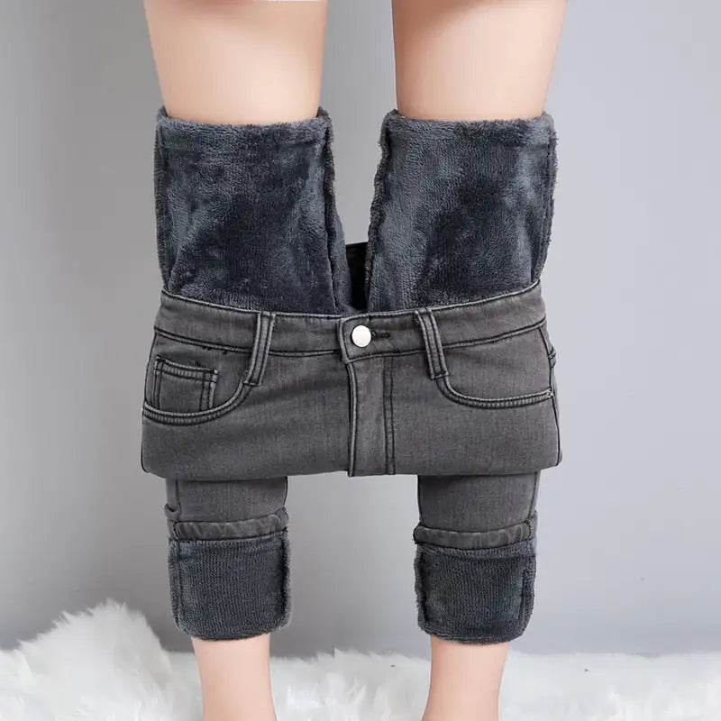Velvet Thickening Denim Pants Rieworkes